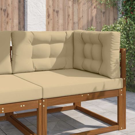 Cojín para sofá de exterior 3 pcs Beige Poliéster
