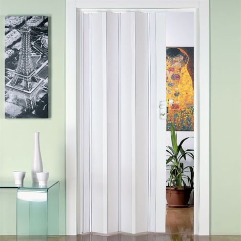 Porta a soffietto da interno in pvc 88,5x214 cm mod. Luciana colore bianco