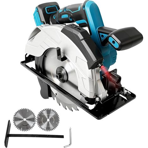 Cordless Circular Saw 185mm Compatible with 18V (without Battery), 5000 RPM Brushless Electric Circular Saw with Red LED Light Guide, 0 to 45° Bevelled Cutting (1/5)