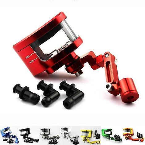 Réservoir d'huile de frein pour moto Riz0ma CNC avec support + support pour KTM, Yamaha MT07, MT09, Tmax500, 530, Honda YZFR3, R25 - Rouge