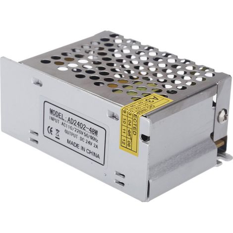 Transformateur, de tension CA 100 V  240 V vers CC 24 V 2 A 48 W pour bande LED (1/5)
