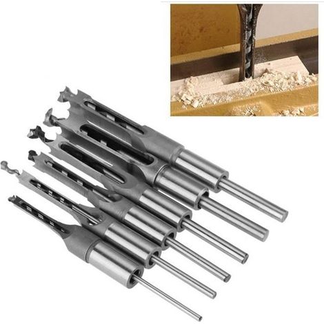 6 PCS Trou Mortaiseuse Foret Menuiserie Twist Drill Kits Mortaiser Percer Des Forets DIY Outils De Menuiserie (1/4)