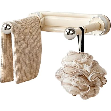 Étagère de rangement à ventouses, porte-cintres modulable, crochets à ventouses, porte-serviettes et peignoirs polyvalent, argenté, panier d'angle coulissant, organisateur de plafond pour pulls, panta (1/5)