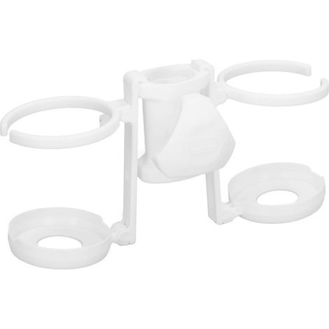 Leichter und robuster Sonnenschirm-Becherhalter, weiß, ideal für Strand und Reisen. (1/5)