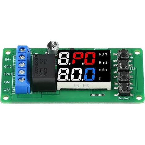 Module relais temporisateur numérique T2101, 12 V CC, double affichage LED, monocanal, contrôleur de temporisation programmable (1/5)