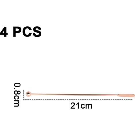 Bar Mixing Stick - 304 Stainless Steel Stirring Rod - For Cocktail Milk Tea Coffee Juice - 4 Pieces (1/4)