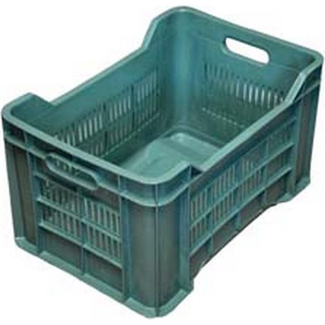 1PZ CESTA ORTOFRUTTA SEMI FORATA VERDE - cm.51x35x31h