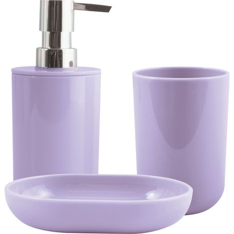 Lot de 3 accessoires de salle de bain INAGUA Lavande MSV (1/3)