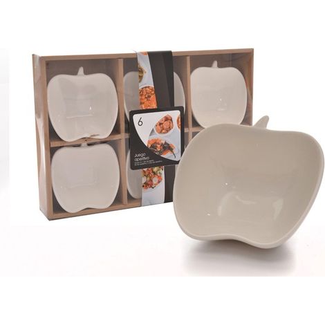 BOL APERITIVO SET-6 MANZANA BL - 9X4X9,5