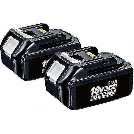 Lot de 2 batteries sans fil Makita 18 V 6,0 Ah LXT Li-ion BL1850B, BL1830B et BL1860B
