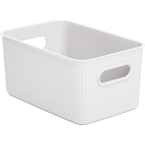 Cesta de almacenamiento multiusos mediana Tatay Baobab con capacidad de 5 litros, color blanco pergamón, 18,1 x 27,2 x 13 (1/5)