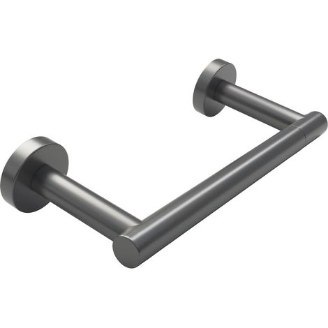 Grauer Toilettenpapierhalter 21 x 9 x 5 cm, 1 Edelstahl-Doppelsäulen-Toilettenpapierhalter, drehbar, bewegliche Wandhalterung