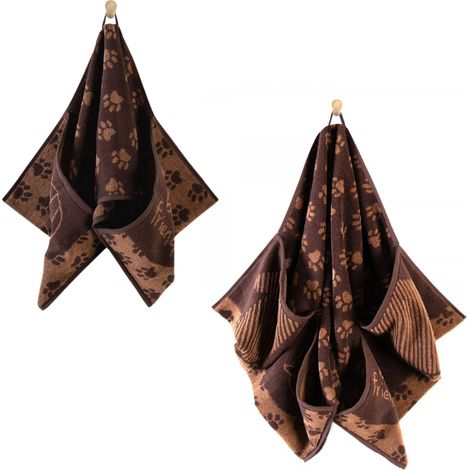 Set di 2 asciugamani per cani ZWOLTEX BEST FRIEND, in cotone, marroni.