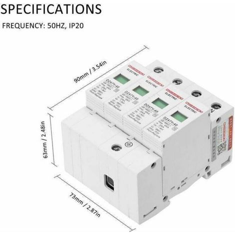 Parafoudre - 40kA - 385V - Pour Protection Réseau Électrique Domestique - 1 Pièce (1/5)