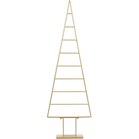 Sapin de Noël Décoratif en Métal Doré avec 9 Niveaux pour Suspensions et Bougies - PANGIVO (1/4)