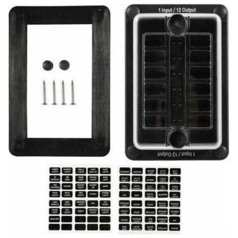 Porte-Fusible 12 VoiesAvec Indicateur Led, Convient Pour Voiture Et Marine 12-32V Dc (1/4)