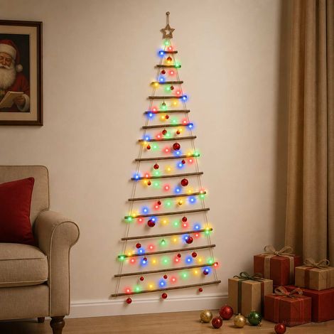 vidaXL Árbol de Navidad colgante con bolas 210 cm 130 LED Multicolor (1/5)