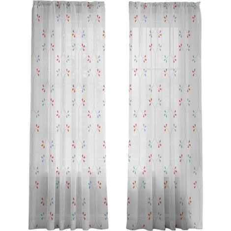 Tenda per finestra con motivo floreale naturale, - fiore 1 130x213cm