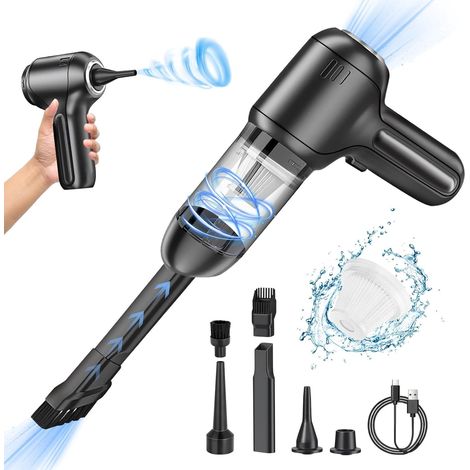 Aspirateur à Main, 12000PA Aspirateur à Main sans Fil, Forte Puissance D'aspiration avec Buse et Stockage 2 en 1 Aspirateur Voiture sans Fil 2 Niveaux, pour Maison, Voiture (1/5)