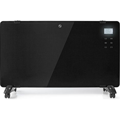 Nedis Glasverkleidung Konvektor 1000/2000 W 2 Wärmeeinstellungen Verstellbares Thermostat Fernbedienung IP24 Schwarz