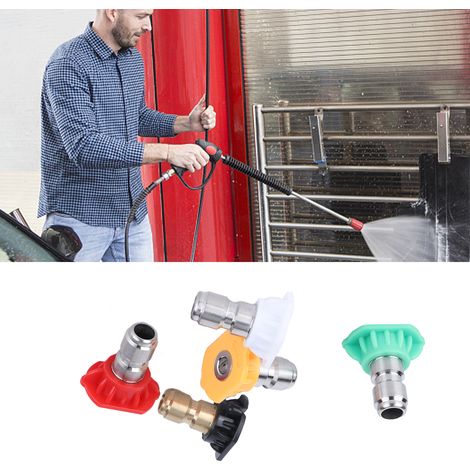 Hochdruckreinigerdüse Schnellkupplung 5-teilig aus Edelstahl Mehrere Winkel Kompatibel mit den meisten Hochdruckreinigern (1/5)