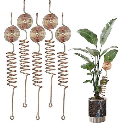 6 lot Electroculture cuivre Gardening Antenna kit 99 cuivre fil Electroculture plante Stakes Rings kit