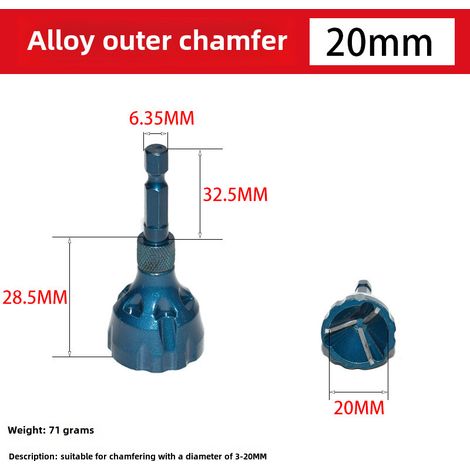 Vente directe d'usine : outil de coupe-bordures en alliage d'acier au tungstène pour ébavurage, chanfreinage et filetage extérieur (chanfreineur en alliage [trompette bleue]). (1/5)