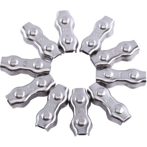 DEESSE SHOP-Yunseity 10 Pièces M3 Clips Duplex en Acier Inoxydable Câble Câble Poignées avec M3 Taille, Pratique Durable et Durable (1/5)