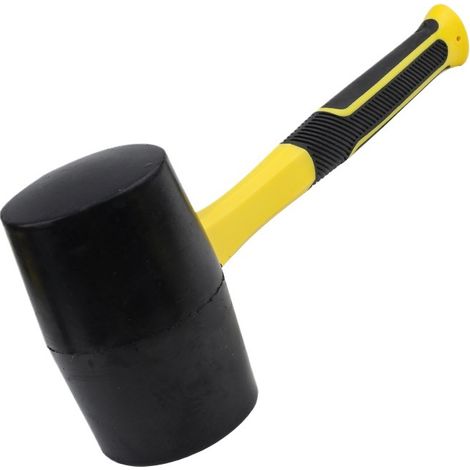 Martillo de goma blanda: la cabeza del martillo está hecha de goma blanda y el mango es ergonómico, lo que lo hace ideal para suelos y azulejos. (1/4)