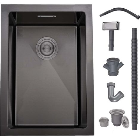 Evier Cuisine 30 X 40 cm, Evier Inox 1 Bac, Noir (1/5)