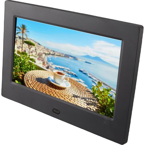 Cadre photo numérique 7 pouces HD 1080p avec horloge et calendrier, prise UE 100-240 V (1/5)