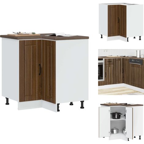 Küchen-Eckunterschrank Lucca Braun Eichen-Optik Holzwerkstoff - Kücheneckunterschrank - Kücheneckunterschränke - Eckunterschrank - Küchen-Eckunterschrank (1/5)