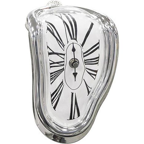Horloge de Bureau Rétro en Métal Électroplacé Argenté - Décoration Murale Créative pour Salon ou Bureau (1/5)