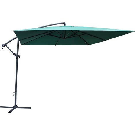 MAURY'S OMBRELLONE QUADRATO LAMPARA 3 X 3 METRI IN COLORE VERDE TUBO Ø 48 MM
