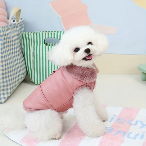 Manteau Chien - Imperméable avec Doublure Polaire - Fermeture Boucle Réglable - Pour Races Petites comme Bichon, Caniche Nain, Pékinois - 1 Pièce (1/5)