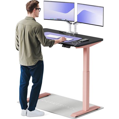 Desktronic Bureau assis debout HomeOne - 120x60cm - Rose/Noir