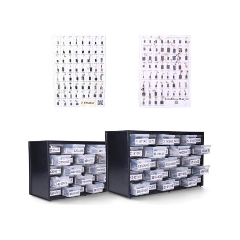 Balais Charbon 60 Tiroirs Assortiment Complet Outils électriques - Grafitos Marjal (1/3)