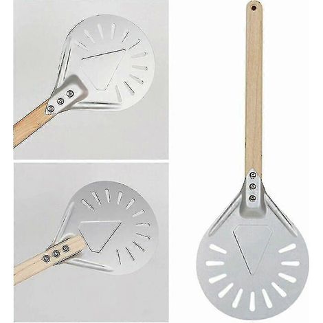 Pelle à pizza professionnelle, manche long, perforée, 7/8/9 pouces, pelle à pizza en aluminium, petite taille - 8 pouces (40 cm). (1/4)