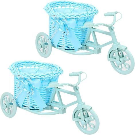 pair Mini Panier De Rangement Paniers De Rangement Tissés Nostalgique à La Main Vélo Rotin Vase Panier Décor Plante Stand Mini Panier pour La Maison De Mariage Décoration 2 Pack-Fei Yu (1/3)