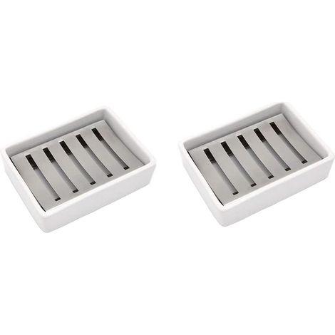Stainless Steel Ceramic Soap Dishes for Bathroom and Shower (1/5)