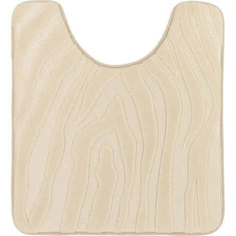 Tappetino per wc con memoria di forma in microfibra effetto zebra 45x50 cm - naturale - Tendance (1/3)