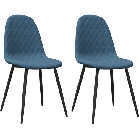Maison Exclusive - Esszimmerstühle 2 Stk. Blau Samt