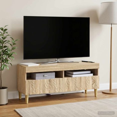 vidaXL Mueble de TV LED Roble Sonoma Madera de ingeniería (1/5)