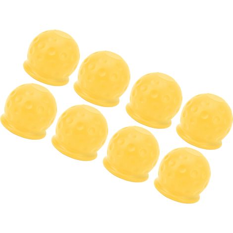 Protection robuste jaune x8 pour boule d'attelage 50mm, cache en caoutchouc souple, housse anti-chocs pour remorque, caravane, camping-car, pick-up, résistant aux intempéries, fixation facile. (1/5)
