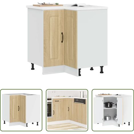 Holzwerkstoff - Küchen-Eckunterschrank Kalmar Sonoma-Eiche Holzwerkstoff (1/5)