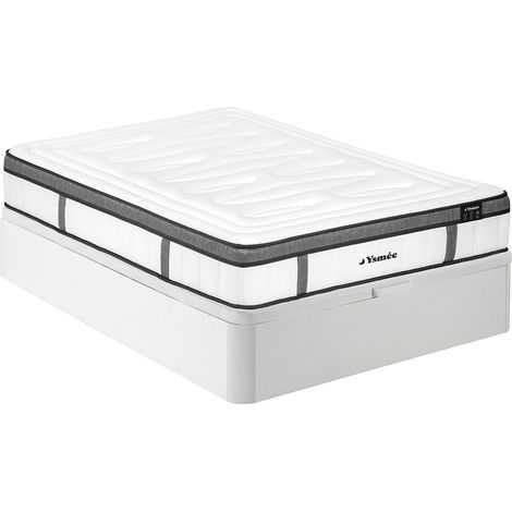 Set 160x200cm rete vano Bianco + mater. ibrido molle insacchettate 7 zone e memory foam, sp. 30cm - OLIANE di YSMÉE