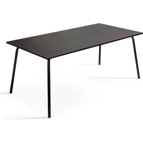Table de jardin rectangulaire en acier noir - Palavas (1/5)