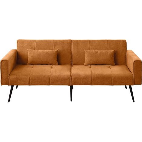 Canapé-lit futon rembourré Best Choice Products, canapé-lit convertible modulable et confortable 68″ en tissu pour la maison, la chambre d’étudiant, la pièce d’appoint, les espaces compacts (1/5)