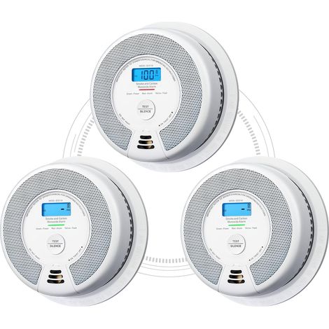 Détecteur Fumée et CO Interconnecté par Radio, SC07-W, Lot de 3 Batterie Scellée 10 ans, Portée de Transmission Supérieure à 250 m, Série Link+ (1/5)
