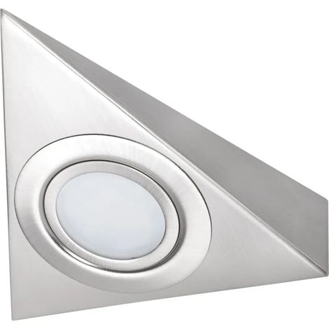 faretto triangolare lampada sottopensile spot G4 cromo opaco senza interruttore